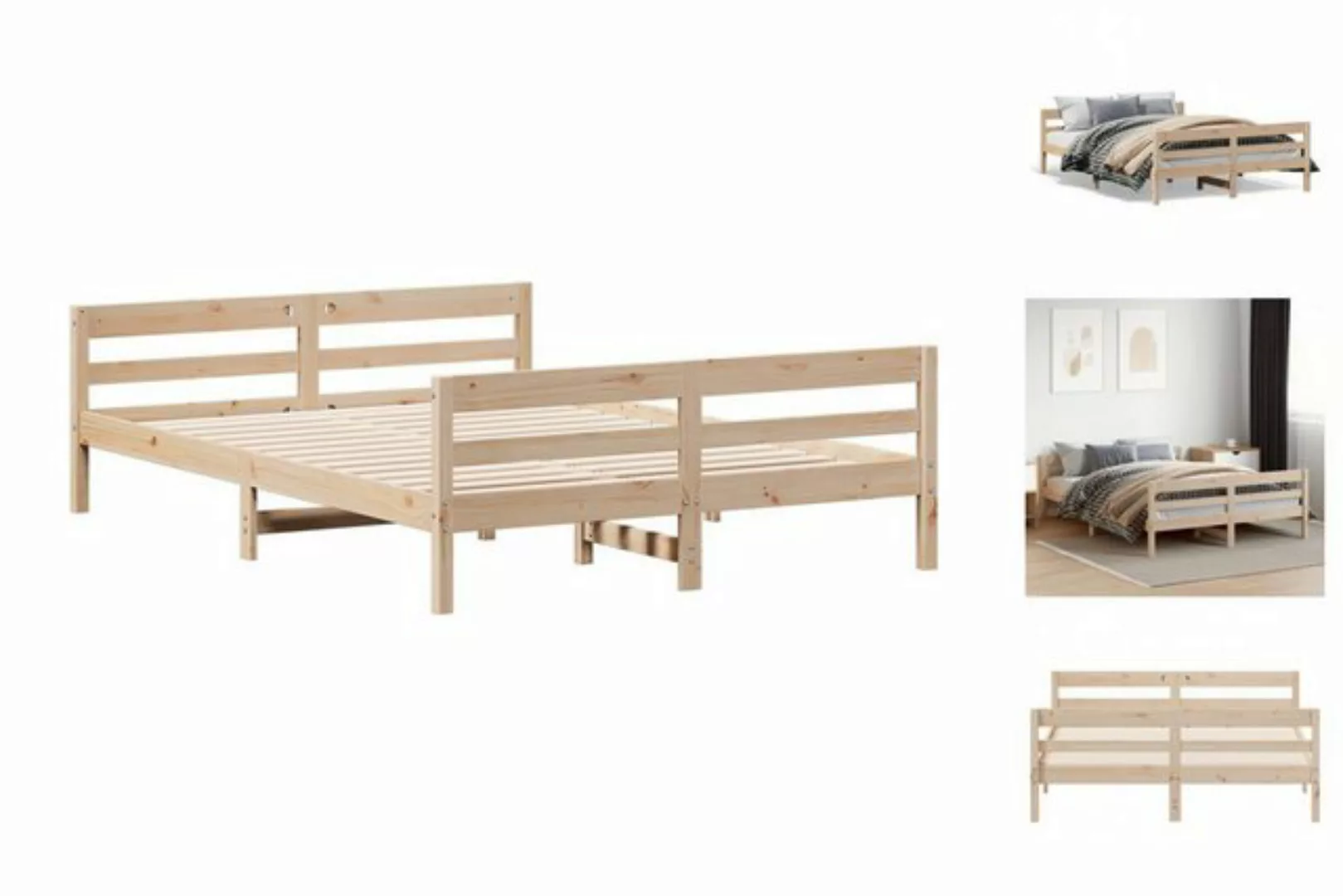 vidaXL Bett Massivholzbett ohne Matratze 120x200 cm Kiefernholz günstig online kaufen