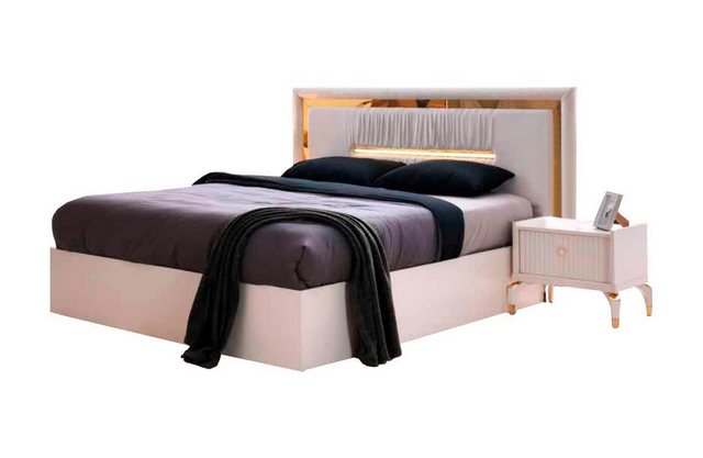JVmoebel Bett Modern Design Stil Bett Rechteckig Weiß Schlafzimmer Doppelbe günstig online kaufen