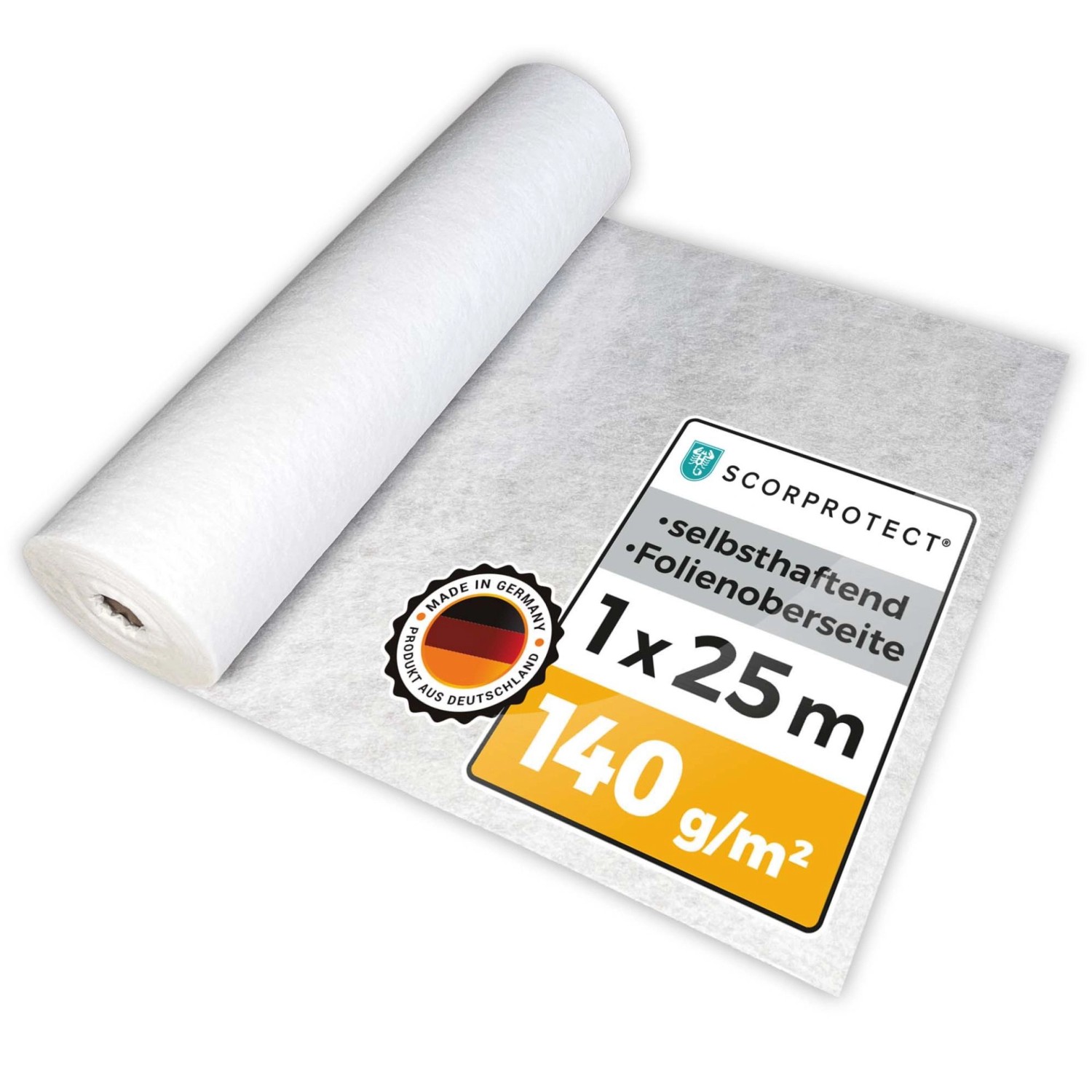 Scorprotect Abdeckvlies 1 M X 25 M Weiss 140 G Pro M² Selbsthaftend Bodensc günstig online kaufen