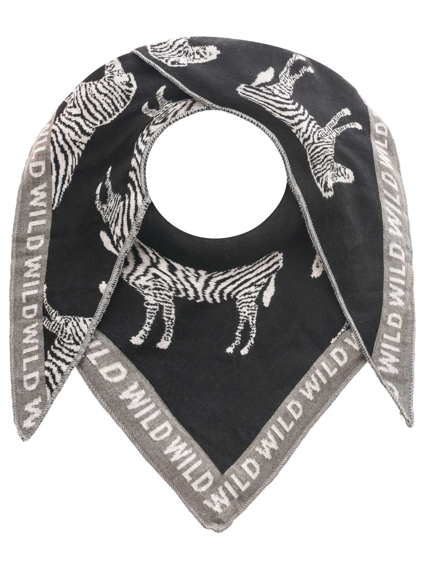 Zwillingsherz Dreieckstuch, Feinstrick, Animal-Print, Statement günstig online kaufen