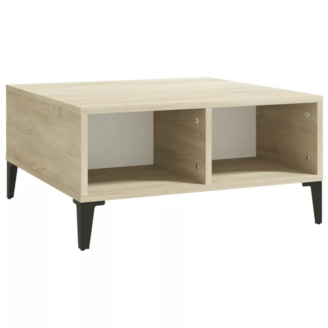 Couchtisch Weiß Sonoma-eiche 60x60x30 Cm Spanplatte günstig online kaufen