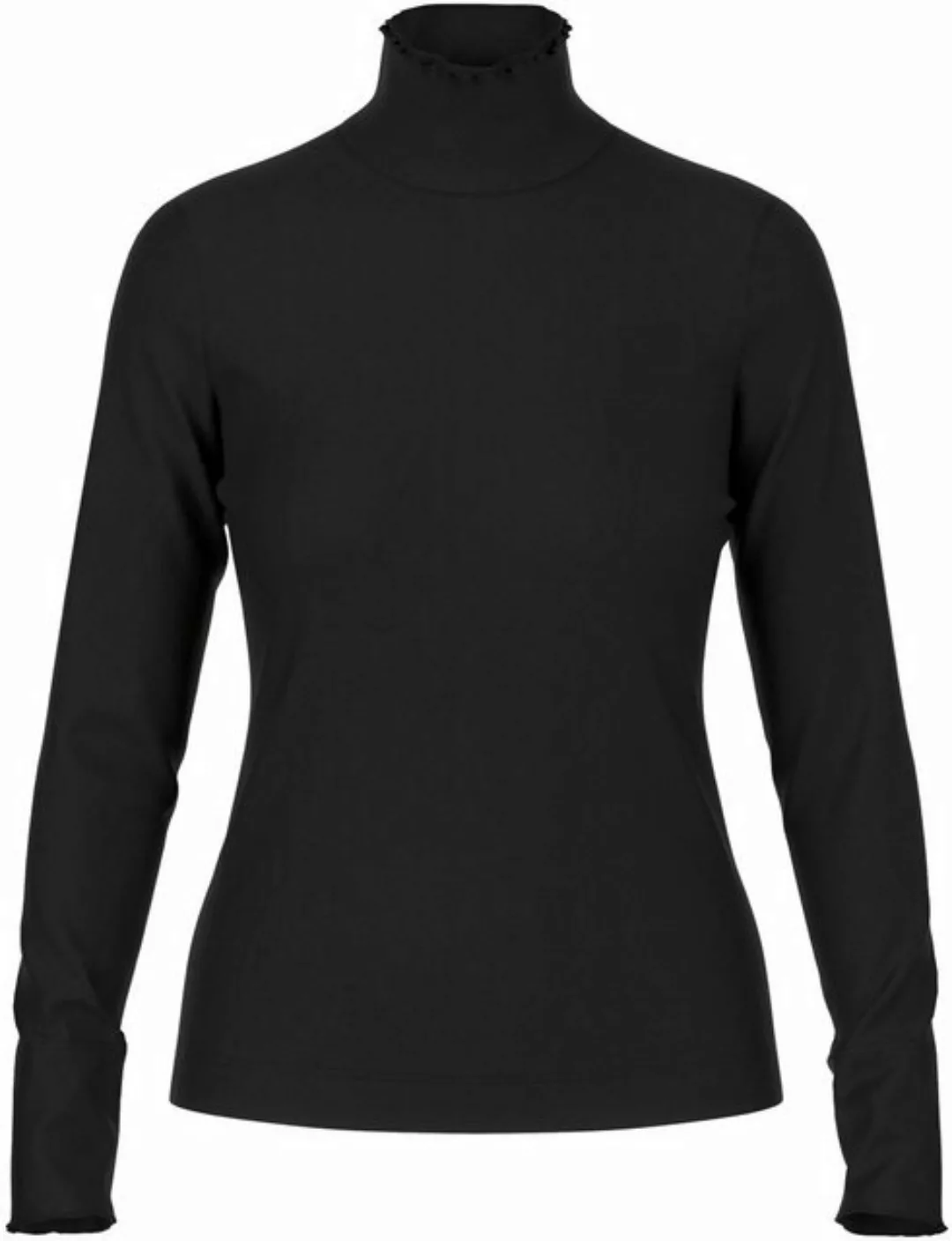 Marc Cain Langarmshirt mit offenkantigem Mock-Neck günstig online kaufen