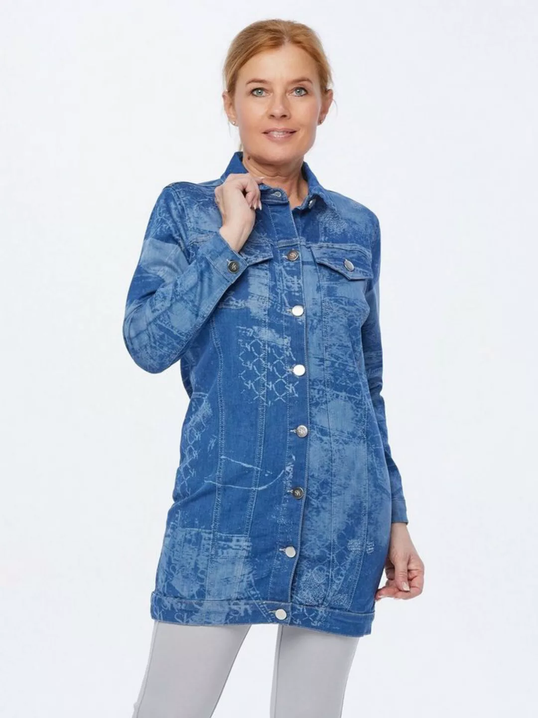 Sarah Kern Jeansjacke mit verwaschenen Details günstig online kaufen