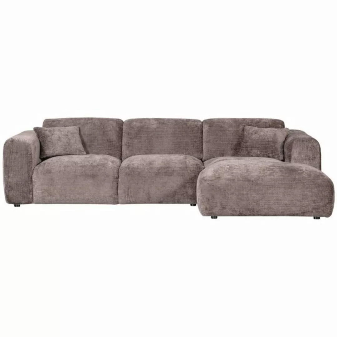 WOOOD Ecksofa Chaiselongue Cloud aus Chenille-Stoff Rechts, Taupe günstig online kaufen