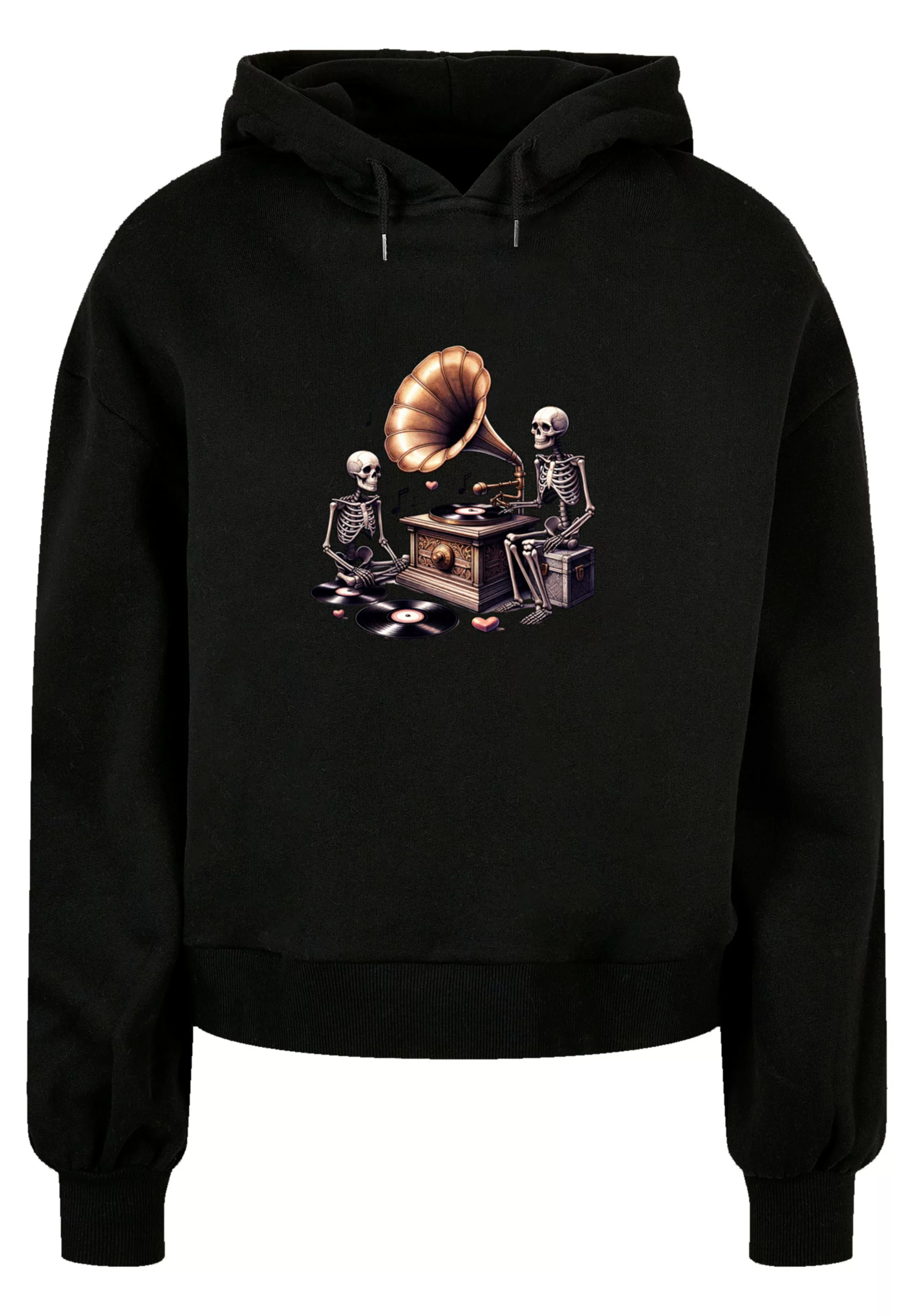 F4NT4STIC Sweatshirt "Gothic Skeleton Vintage Vinyl Plattenspieler", Premiu günstig online kaufen