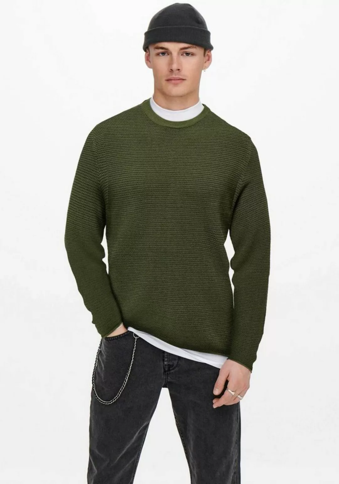 ONLY & SONS Rundhalspullover ONSNIGUEL 12 STRIPE CREW KNIT günstig online kaufen