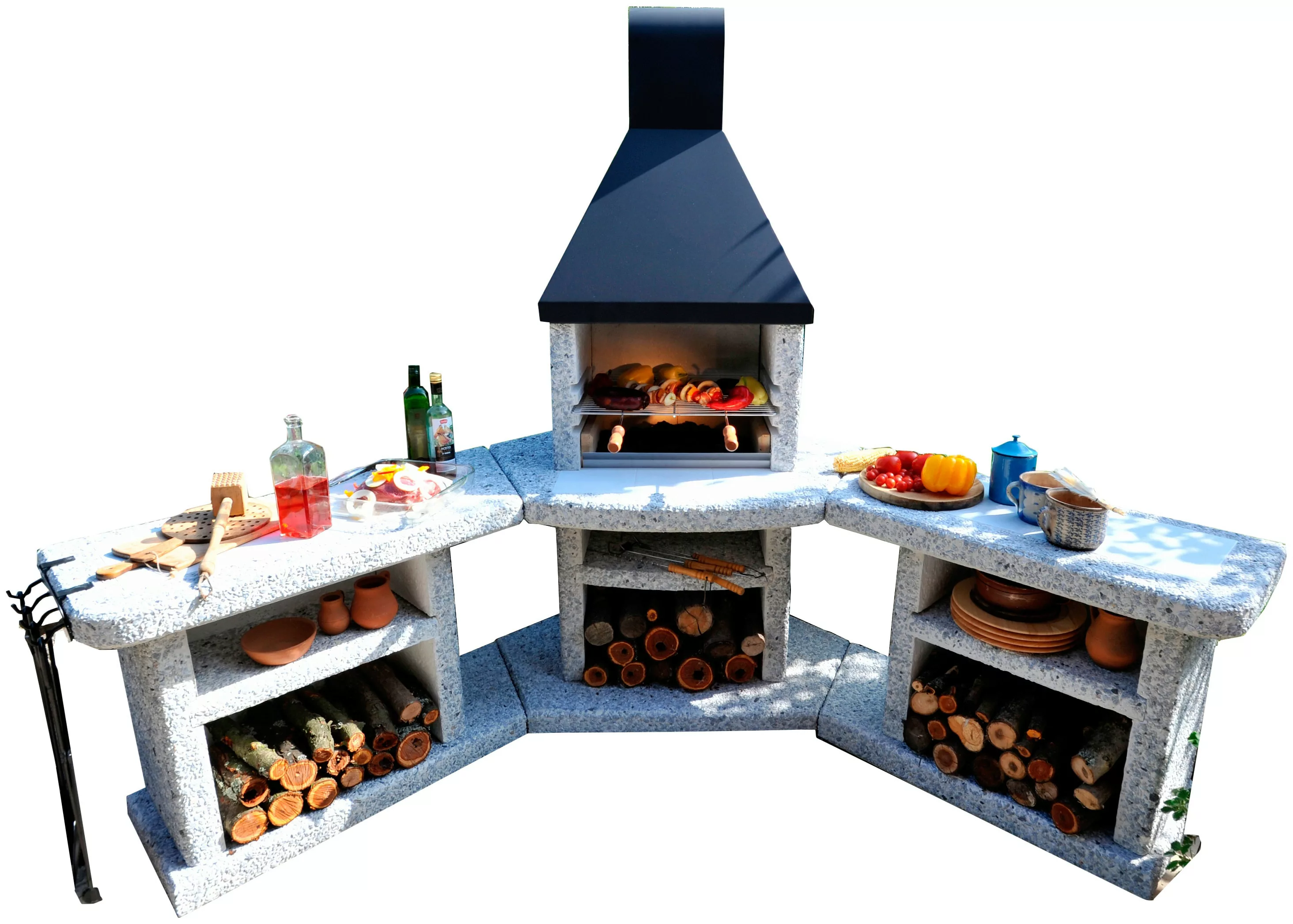 WELLFIRE Grillkamin "Außenküche Toskana Quatro", BxTxH: 188x73x216 cm günstig online kaufen