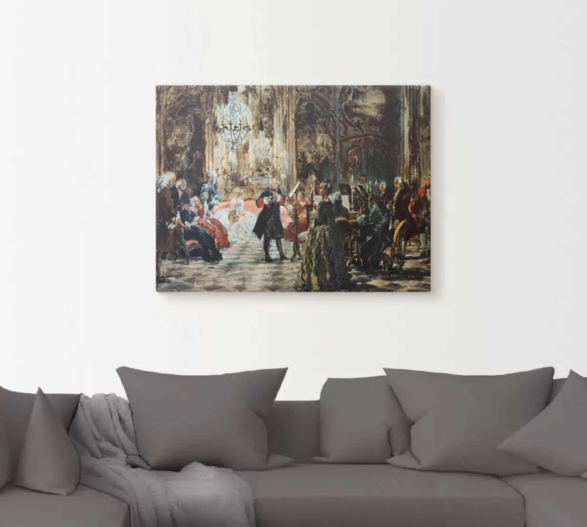 Artland Wandbild »Flötenkonzert Friedrich des Großen.«, Orchester & Bands, günstig online kaufen