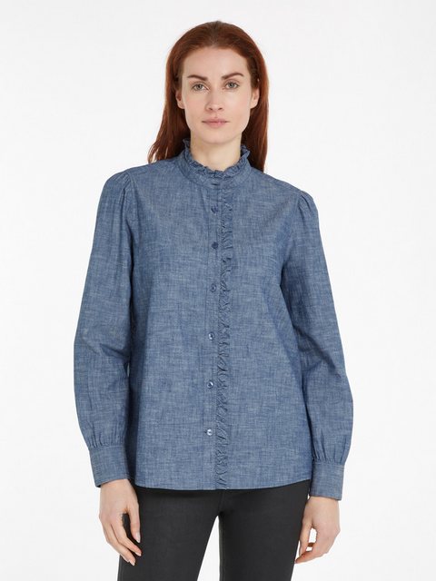 Tommy Hilfiger Shirtbluse "CHAMBRAY RUFFLE RELAXED SHIRT", mit Rüsche, Cahm günstig online kaufen