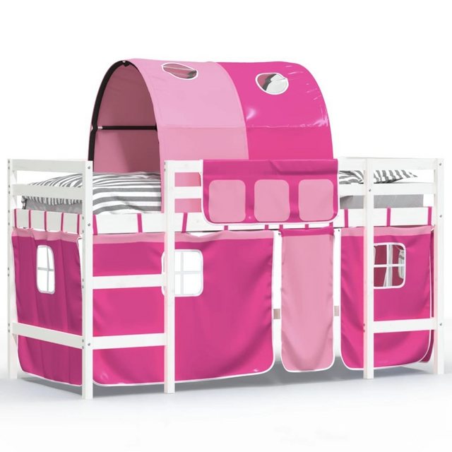 vidaXL Kinderbett Kinderhochbett mit Tunnel Rosa 80x200 cm Massivholz Kiefe günstig online kaufen