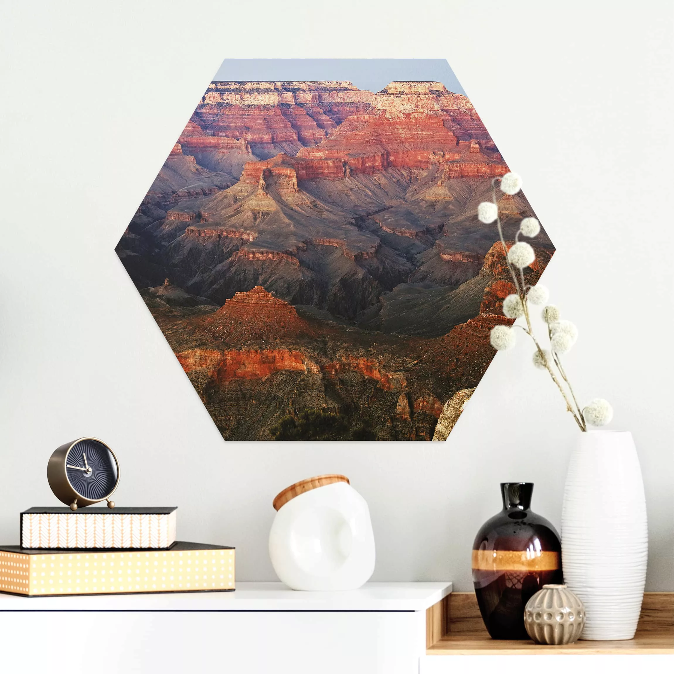 Hexagon-Alu-Dibond Bild Natur & Landschaft Grand Canyon nach dem Sonnenunte günstig online kaufen