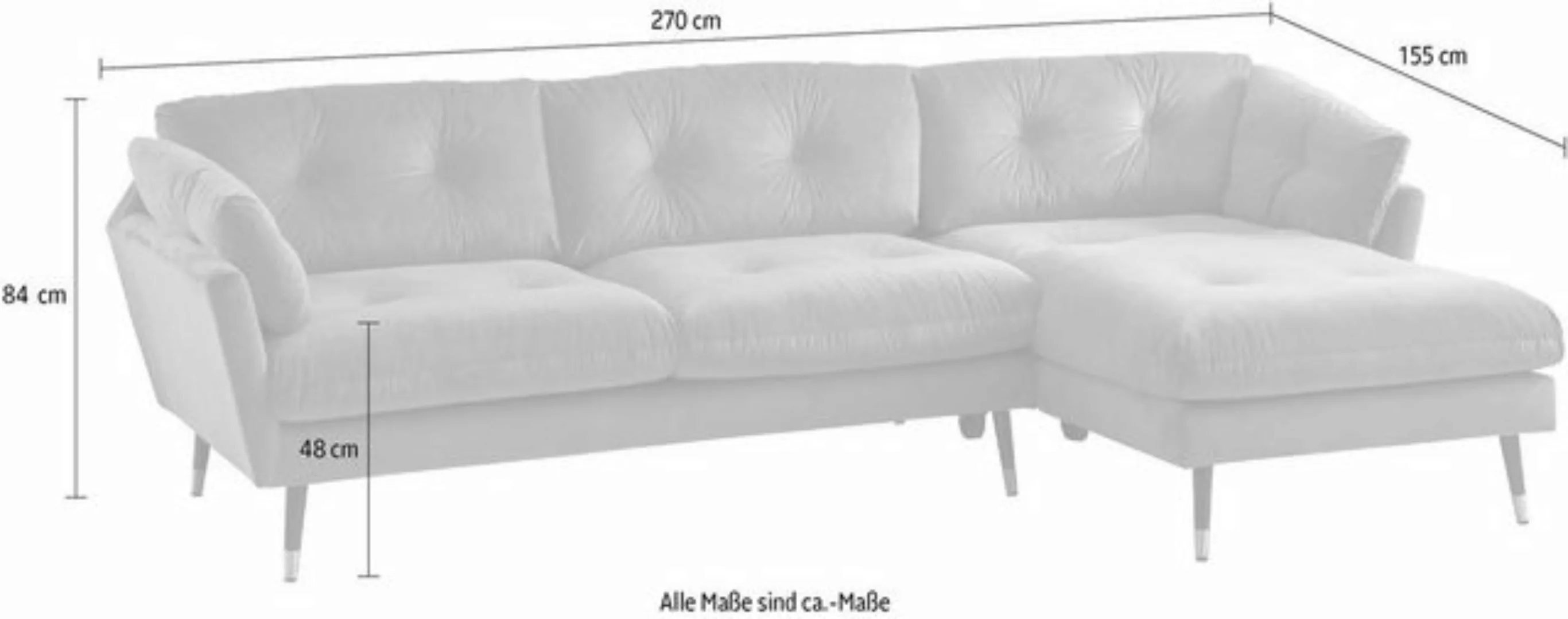 Trends by HG Ecksofa Japan L-Form, mit Fuß in Holz-Metallkombination, Recam günstig online kaufen