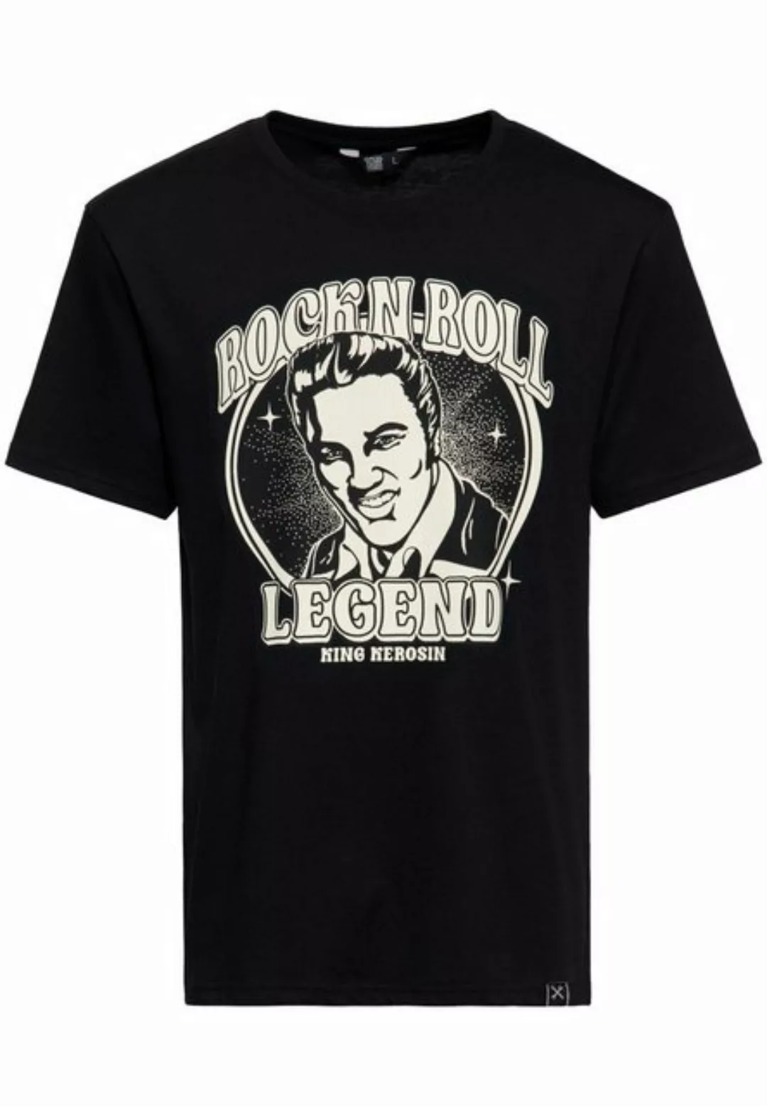 KingKerosin Print-Shirt Rock 'n' Roll Legend (1-tlg) Mit Print des King of günstig online kaufen