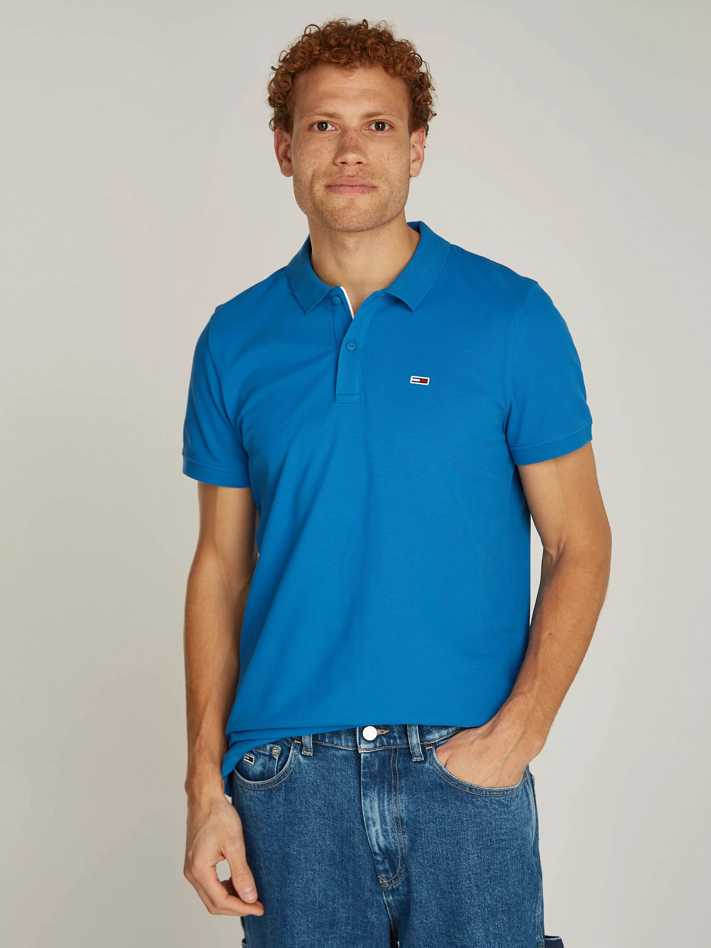 Tommy Jeans Poloshirt "TJM SLIM PLACKET POLO", Piqué mit Polokragen günstig online kaufen