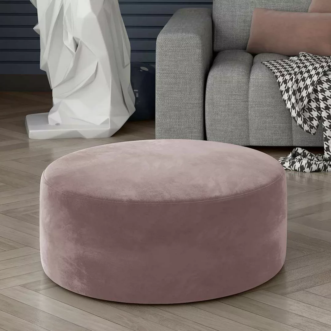 Hocker Sitzpouf in Altrosa aus Samt günstig online kaufen