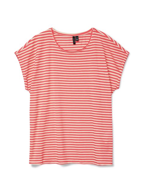 Vero Moda Rundhalsshirt "VMAVA PLAIN SS TOP STRIPE GA JRS NOOS" günstig online kaufen