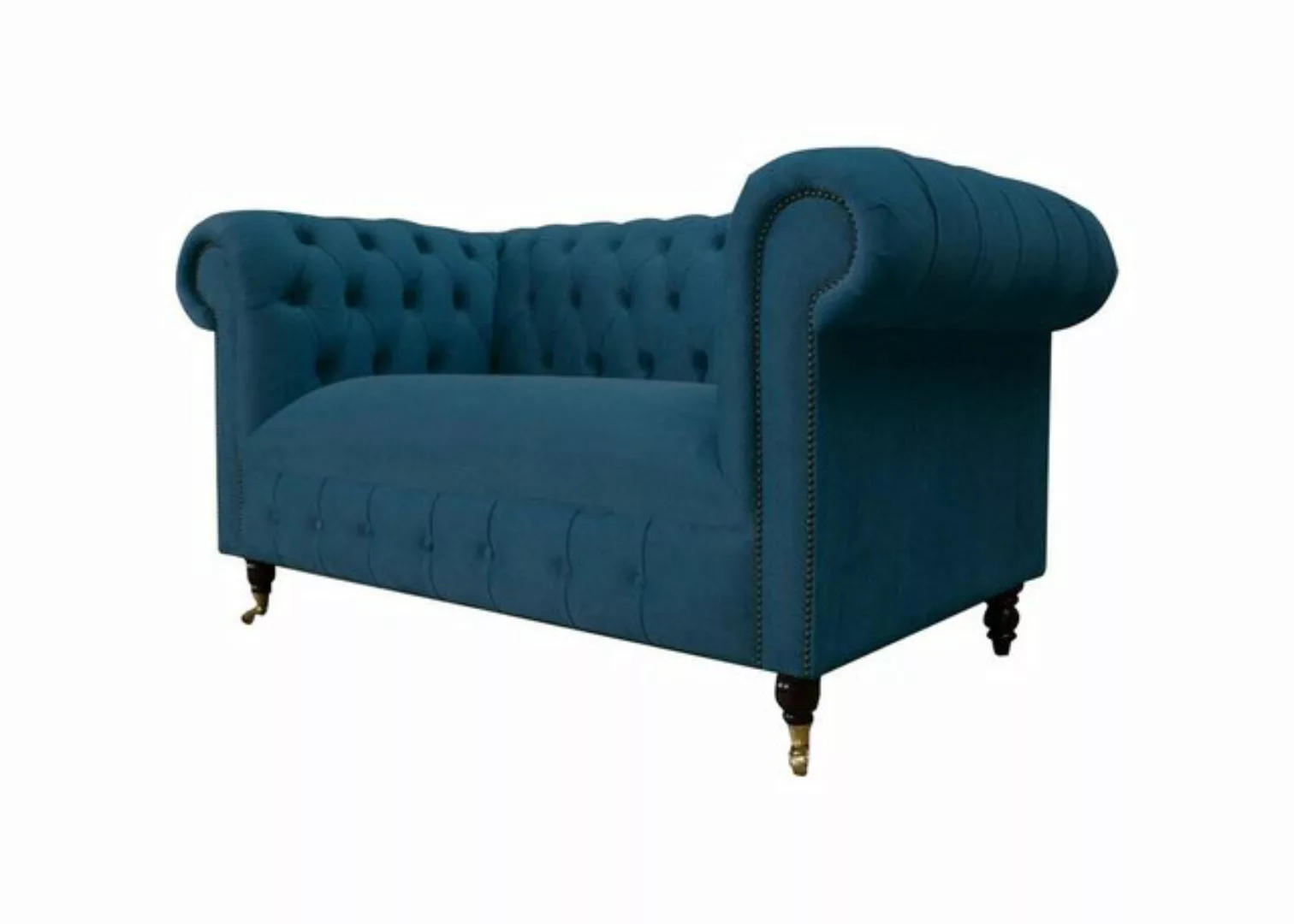 JVmoebel Chesterfield-Sofa, Sofa 2 Sitzer Sitz Klassische Chesterfield Blau günstig online kaufen