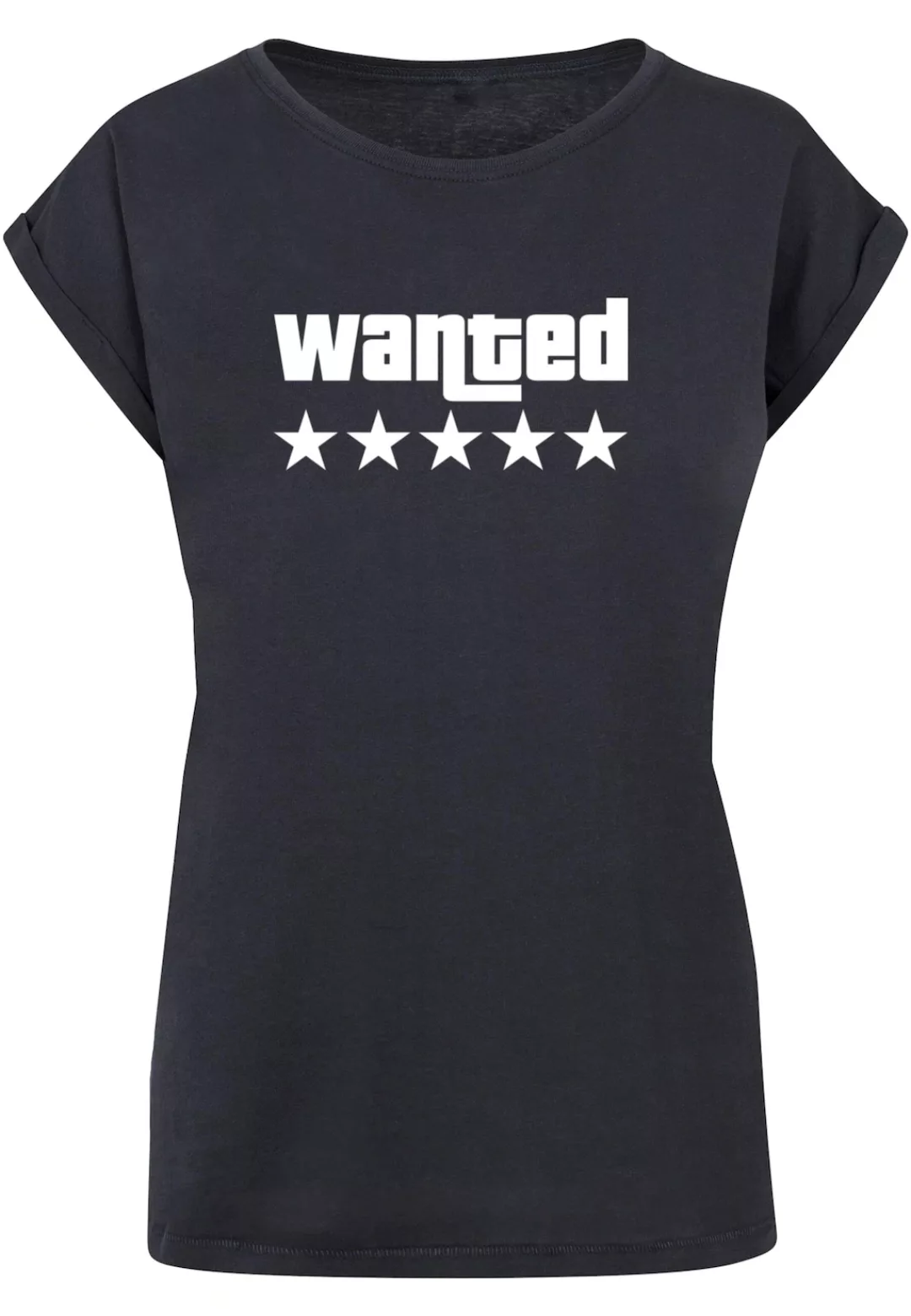 Merchcode T-Shirt "Merchcode Damen Laides Wanted Extended Shoulder Tee" günstig online kaufen