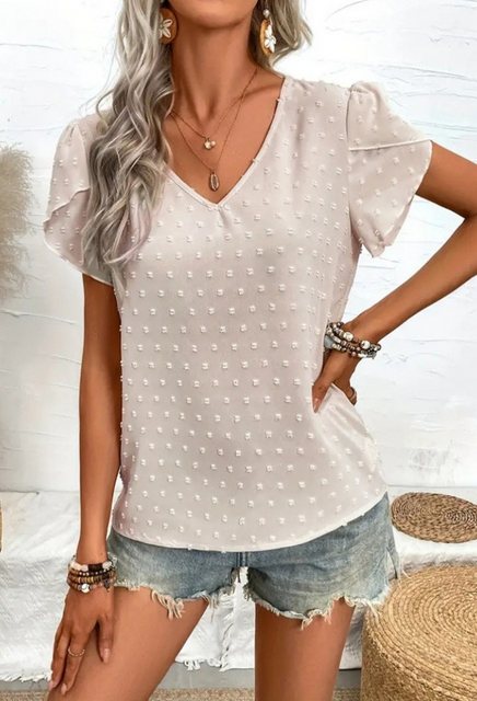 SEGUEN T-Shirt Kurze Ärmel mit Bommel (Blumenknospen-Ärmelränder, modisch u günstig online kaufen