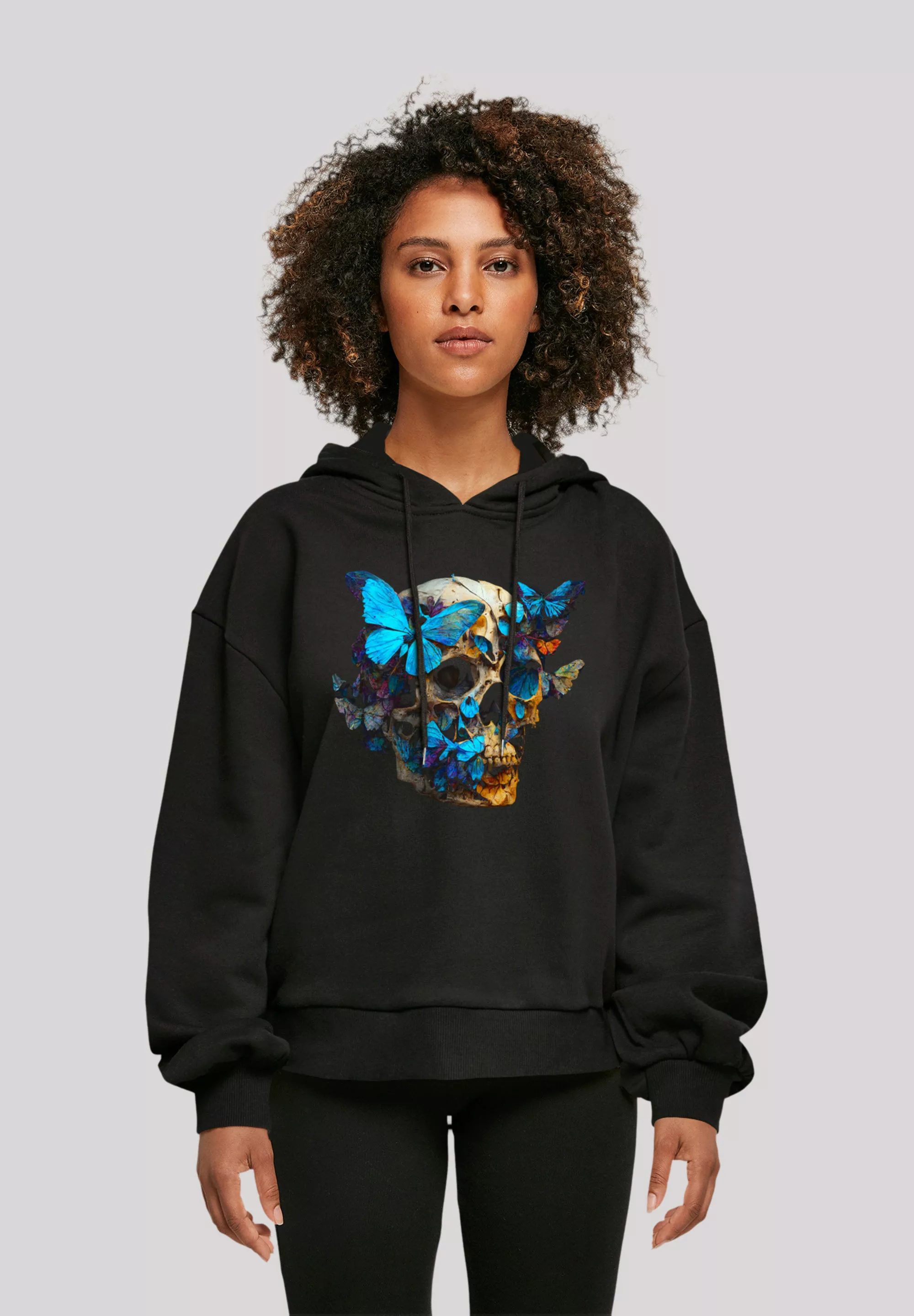 F4NT4STIC Kapuzenpullover "Totenkopf Schmetterling", Print günstig online kaufen