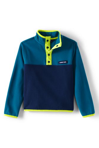 Fleecepullover mit Seitentaschen, Größe: 98/104, Blau, by Lands' End, Petro günstig online kaufen