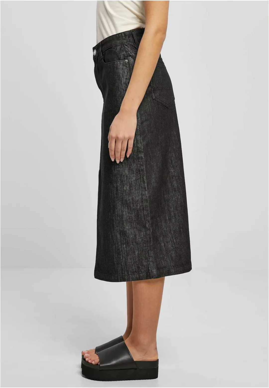 URBAN CLASSICS Jerseyrock "Urban Classics Damen Ladies Midi Denim Skirt", ( günstig online kaufen