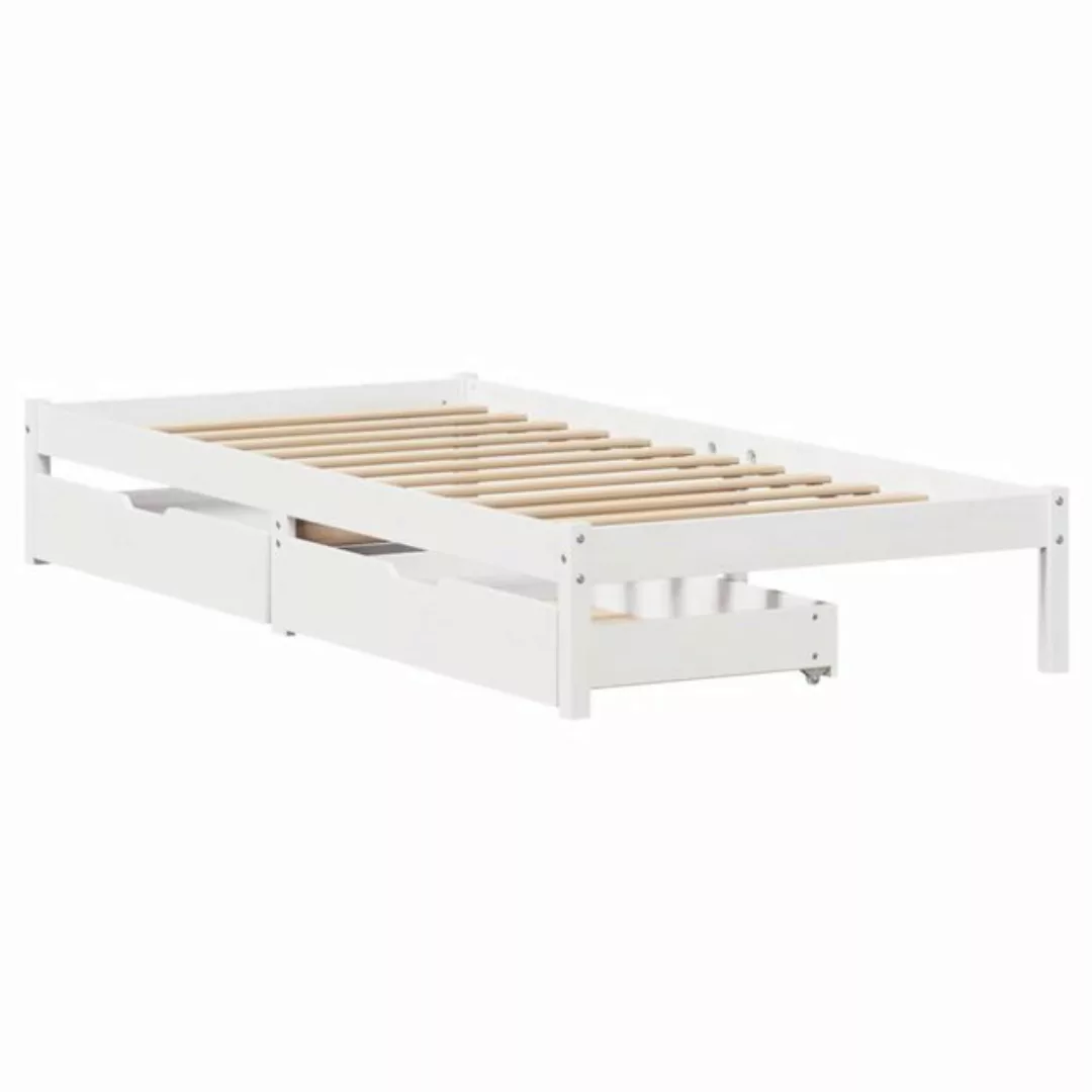 vidaXL Bett Massivholzbett ohne Matratze Weiß 90x190 cm Kiefernholz günstig online kaufen