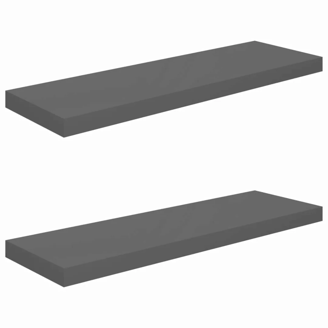 Schwebende Wandregale 2 Stk. Hochglanz-grau 80x23,5x3,8cm Mdf günstig online kaufen