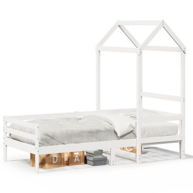 vidaXL Bett Tagesbett mit Dach Weiß 90x200 cm Massivholz Kiefer günstig online kaufen