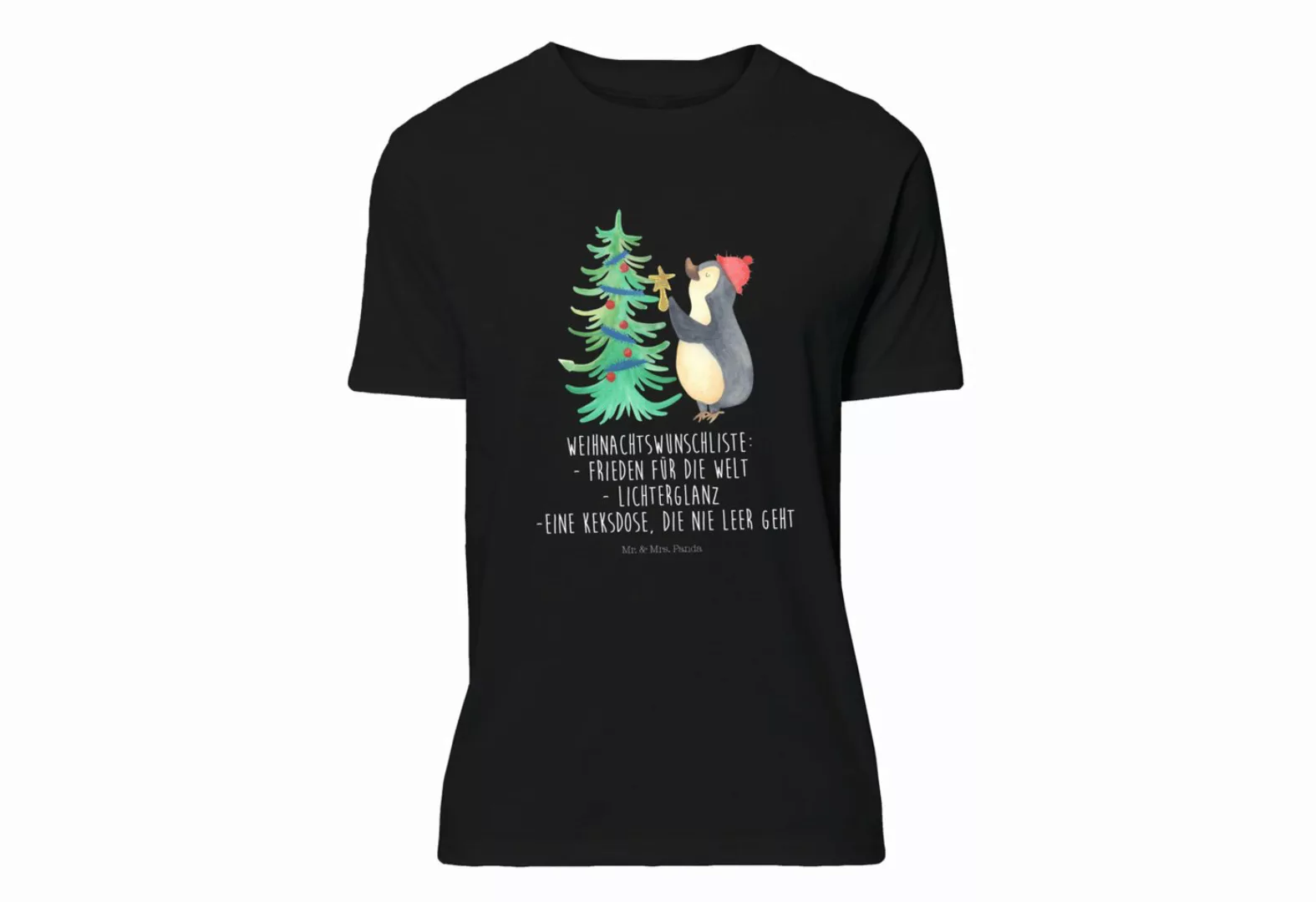 Mr. & Mrs. Panda T-Shirt Pinguin Weihnachtsbaum - Schwarz - Geschenk, Nacht günstig online kaufen