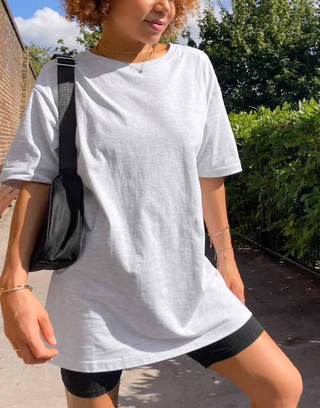 River Island – Boyfriend-T-Shirt in Hellgrau günstig online kaufen