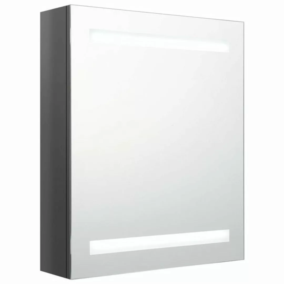 vidaXL Badezimmerspiegelschrank LED-Spiegelschrank fürs Bad Glänzend Grau 5 günstig online kaufen