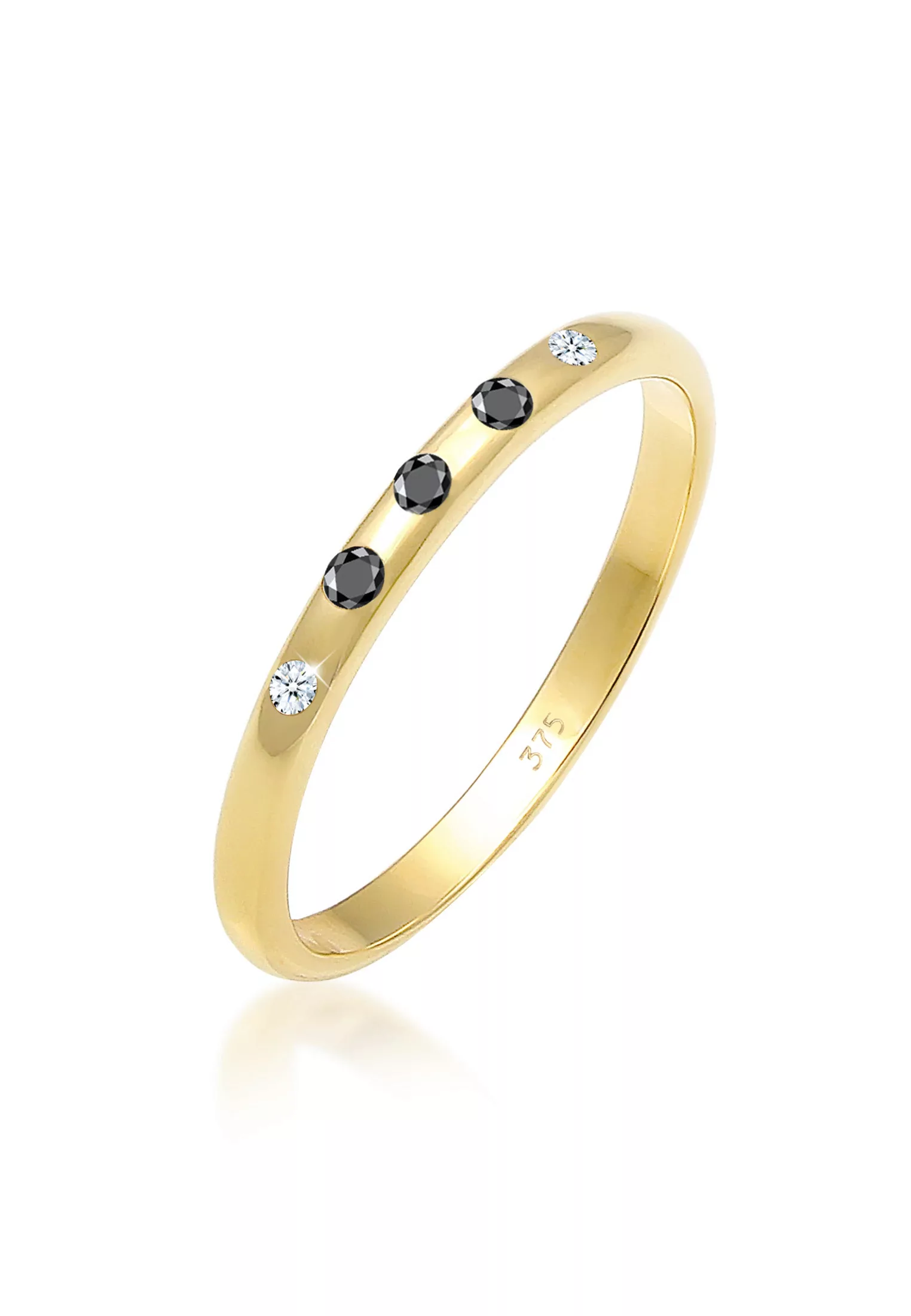 Elli DIAMONDS Verlobungsring "Bandring Weiß Schwarz Diamant (0.075 ct) 375 günstig online kaufen
