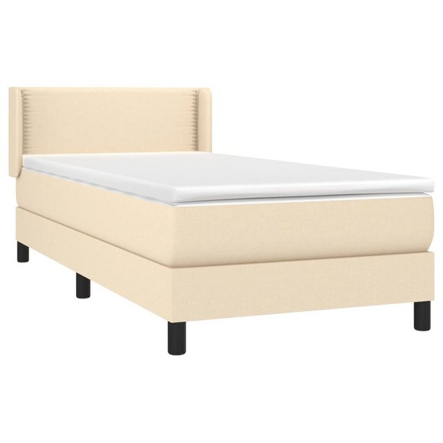 vidaXL Boxspringbett Boxspringbett mit Matratze Creme 100x200 cm Stoff Bett günstig online kaufen