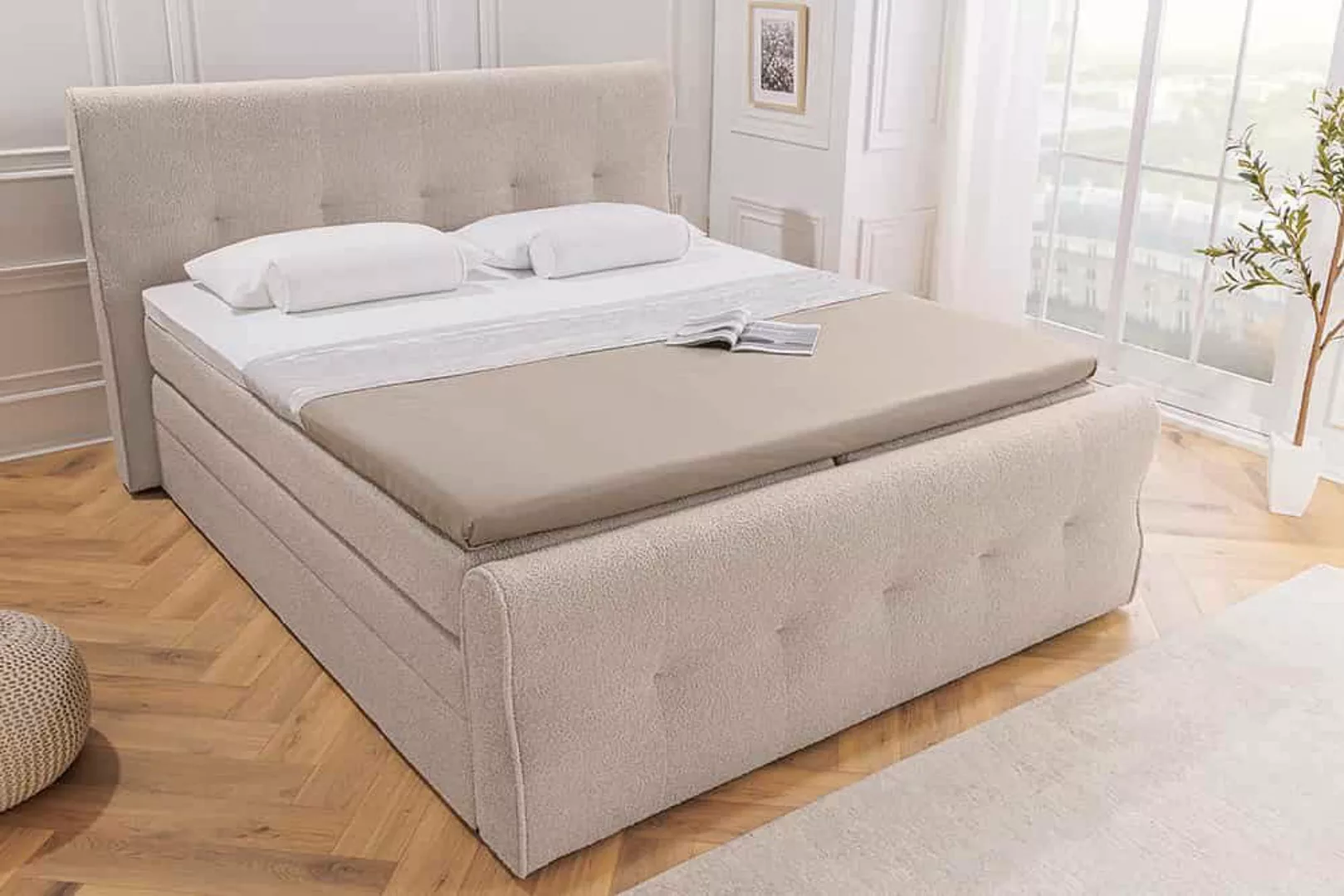 riess-ambiente Boxspringbett SIGNUM 180x200cm champagner · Kingsize (Einzel günstig online kaufen