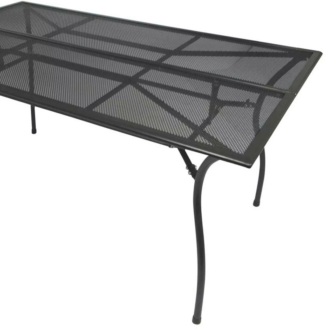 Stahl Terrassentisch in dunkel Grau 150 cm breit günstig online kaufen