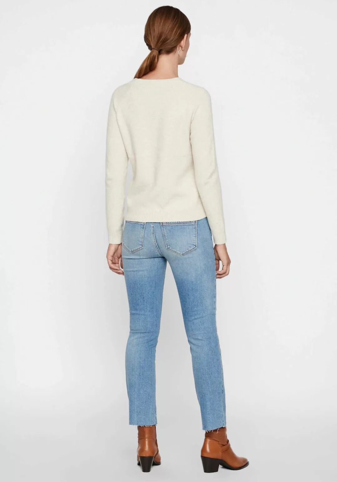 Vero Moda Doffy Pullover Mit O-ausschnitt XL Birch / Melange günstig online kaufen