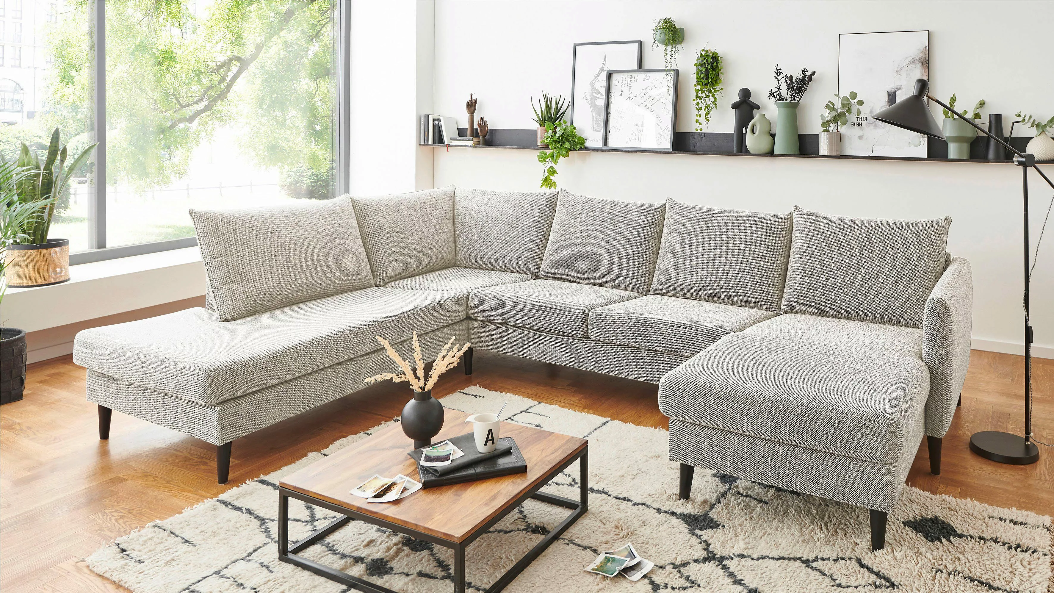 ATLANTIC home collection Wohnlandschaft "Rekvik U-Form", mit Wellenunterfed günstig online kaufen