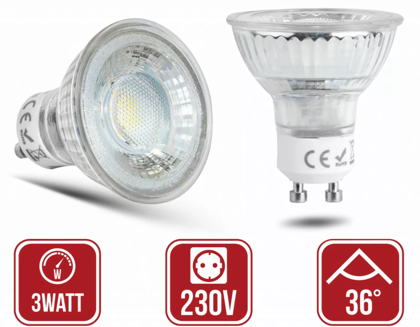 GU10 3Watt LED 230Volt Leuchtmittel günstig online kaufen