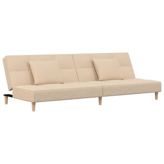 vidaXL Schlafsofa, Sofa 2-Sitzer mit 2 Kissen Creme Stoff günstig online kaufen