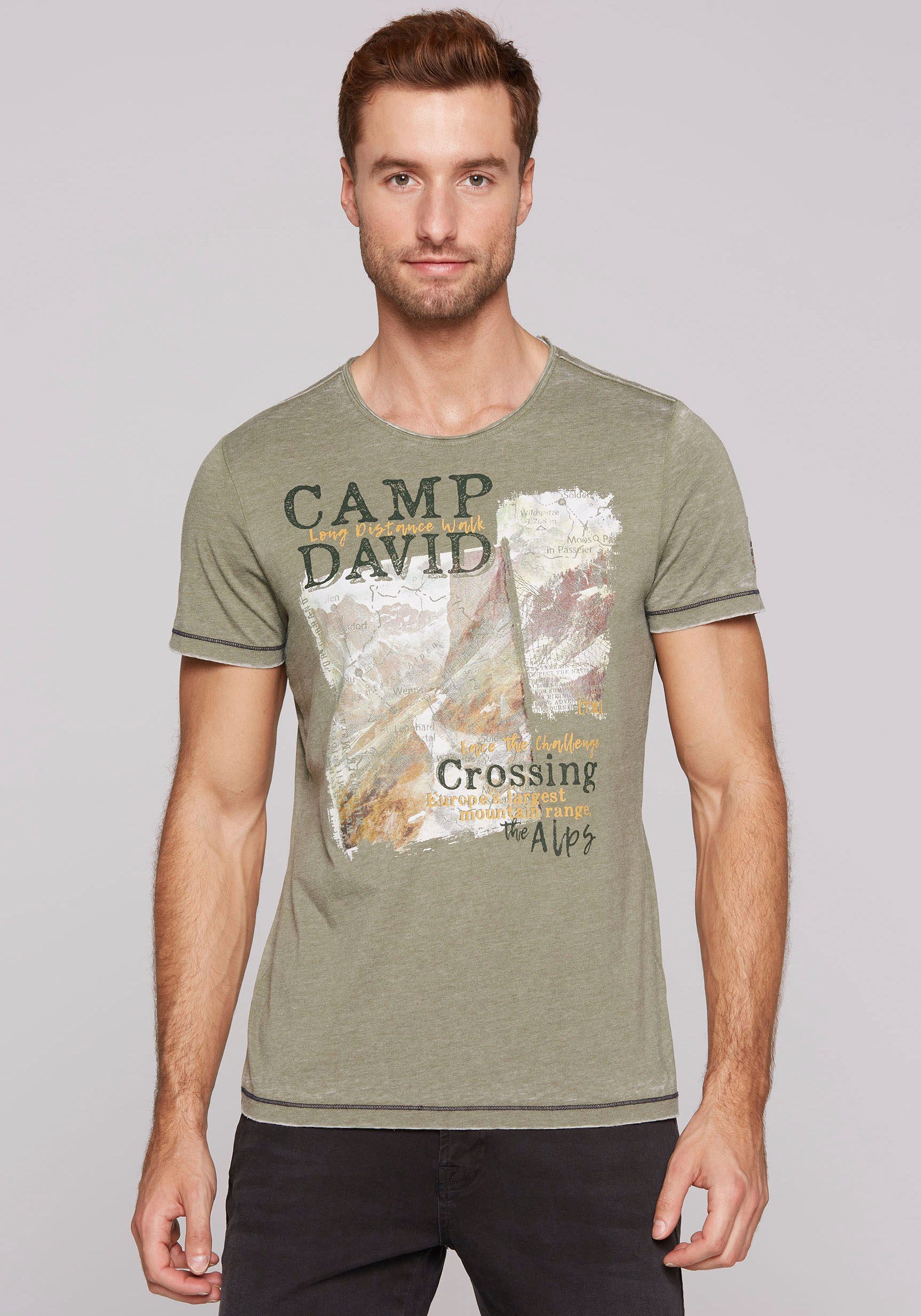 CAMP DAVID T-Shirt, mit offenen Kanten günstig online kaufen