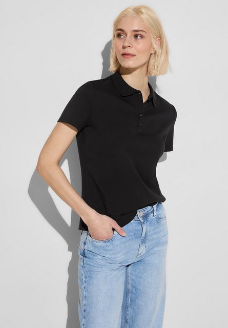 STREET ONE Poloshirt aus Baumwolle mit Stretchante günstig online kaufen