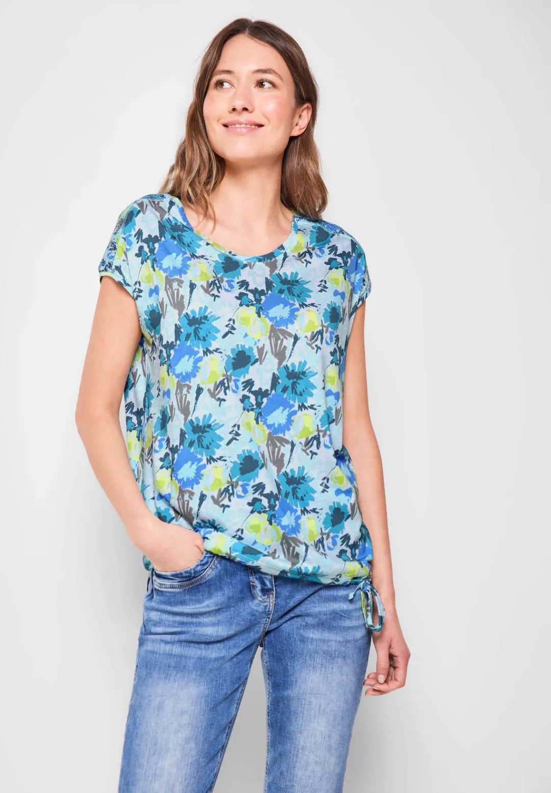 Cecil T-Shirt, mit allover Blumenprint günstig online kaufen