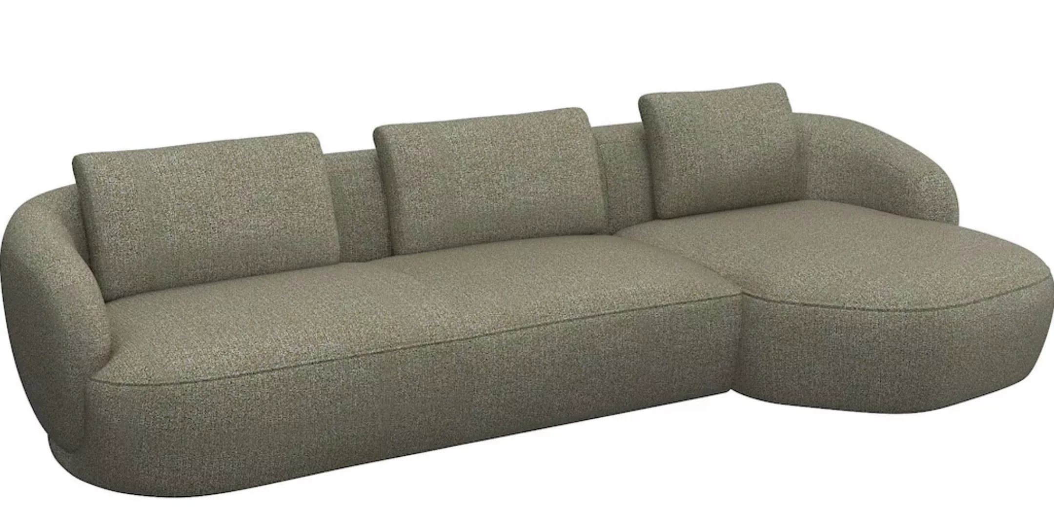 FLEXLUX Wohnlandschaft »Torino, rund, L-Form, Sofa-Ecke mit Recamiere, Long günstig online kaufen