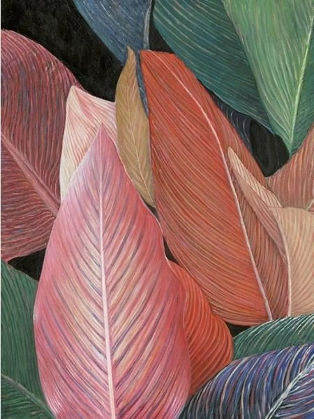 La Casa di Caesar Wandbilder & -deko Ölbild Blätter rosa 90 x 120 cm (rosa) günstig online kaufen