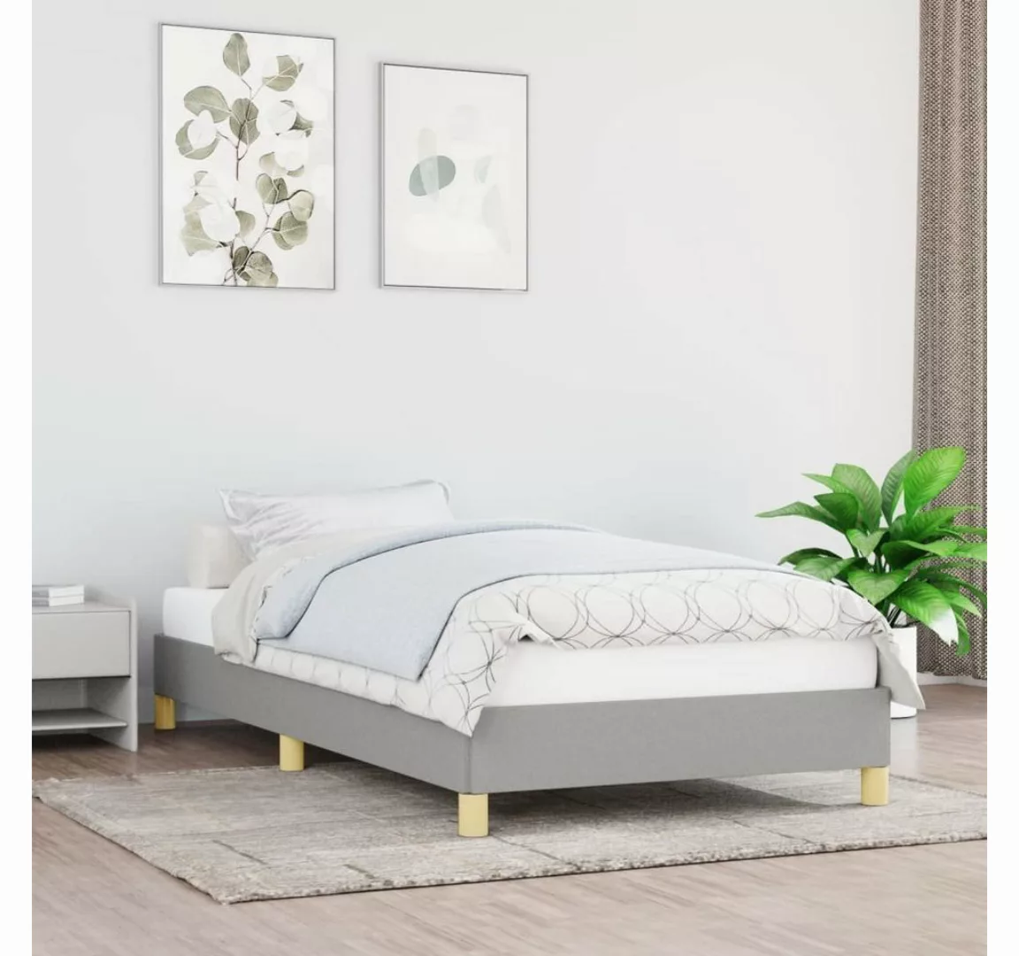 furnicato Bett Bettgestell Hellgrau 90x190 cm Stoff günstig online kaufen