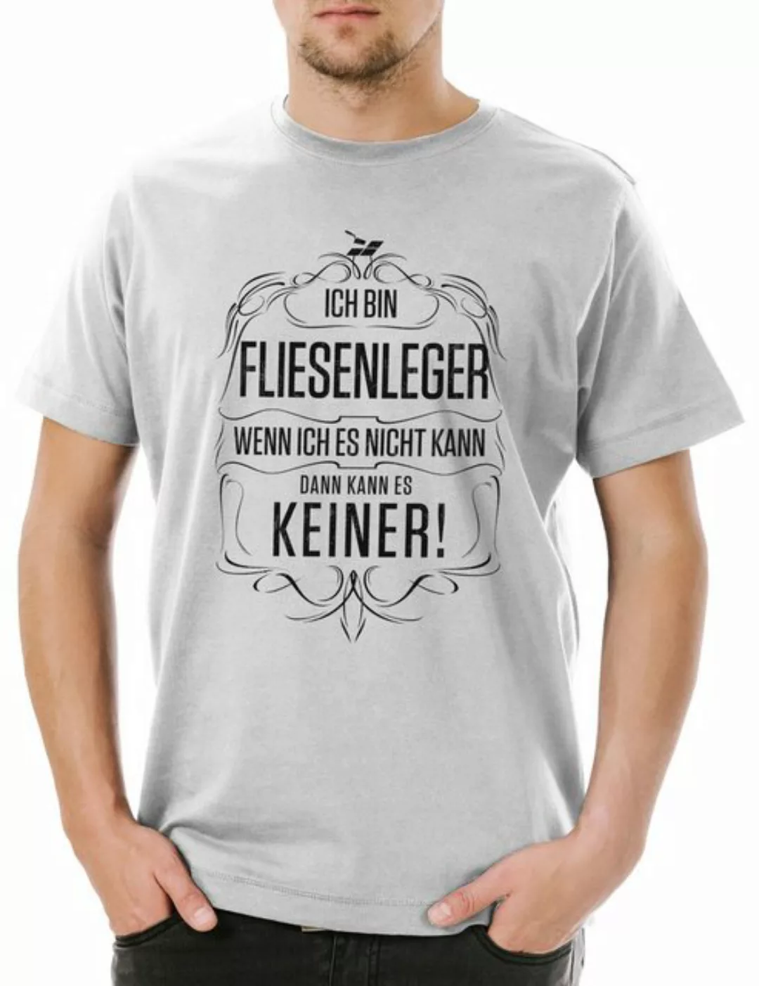 Urban Backwoods Print-Shirt Ich Bin Fliesenleger Herren T-Shirt Arbeit Beuf günstig online kaufen