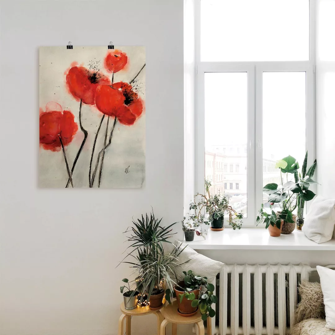 Artland Wandbild "Roter Mohn", Blumen, (1 St.) günstig online kaufen