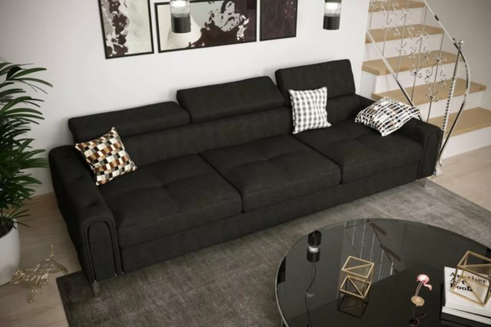 JVmoebel Sofa Sofa 3 Sitzer Kunstleder Sofas Couch Polster Luxus Möbel Drei günstig online kaufen