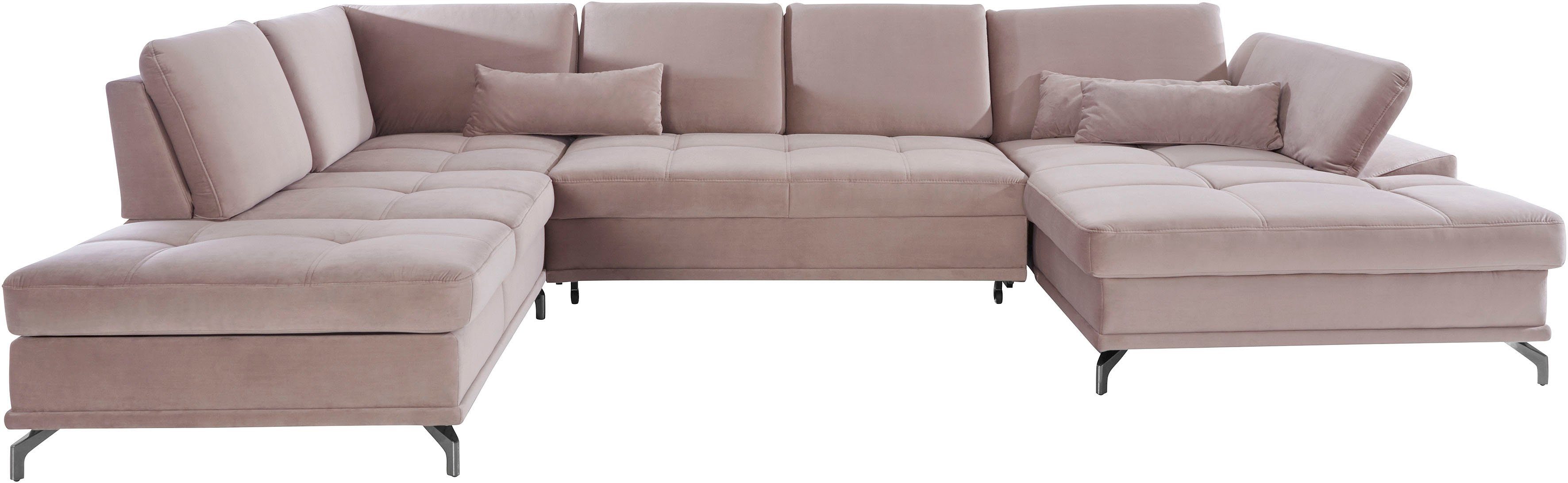 Places of Style Wohnlandschaft "Costello U-Form, mit Sitztiefenverstellung, günstig online kaufen